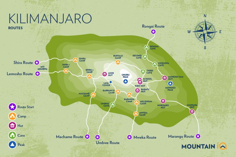 Kilimanjaro Map - Outlining The Best Hiking Trails